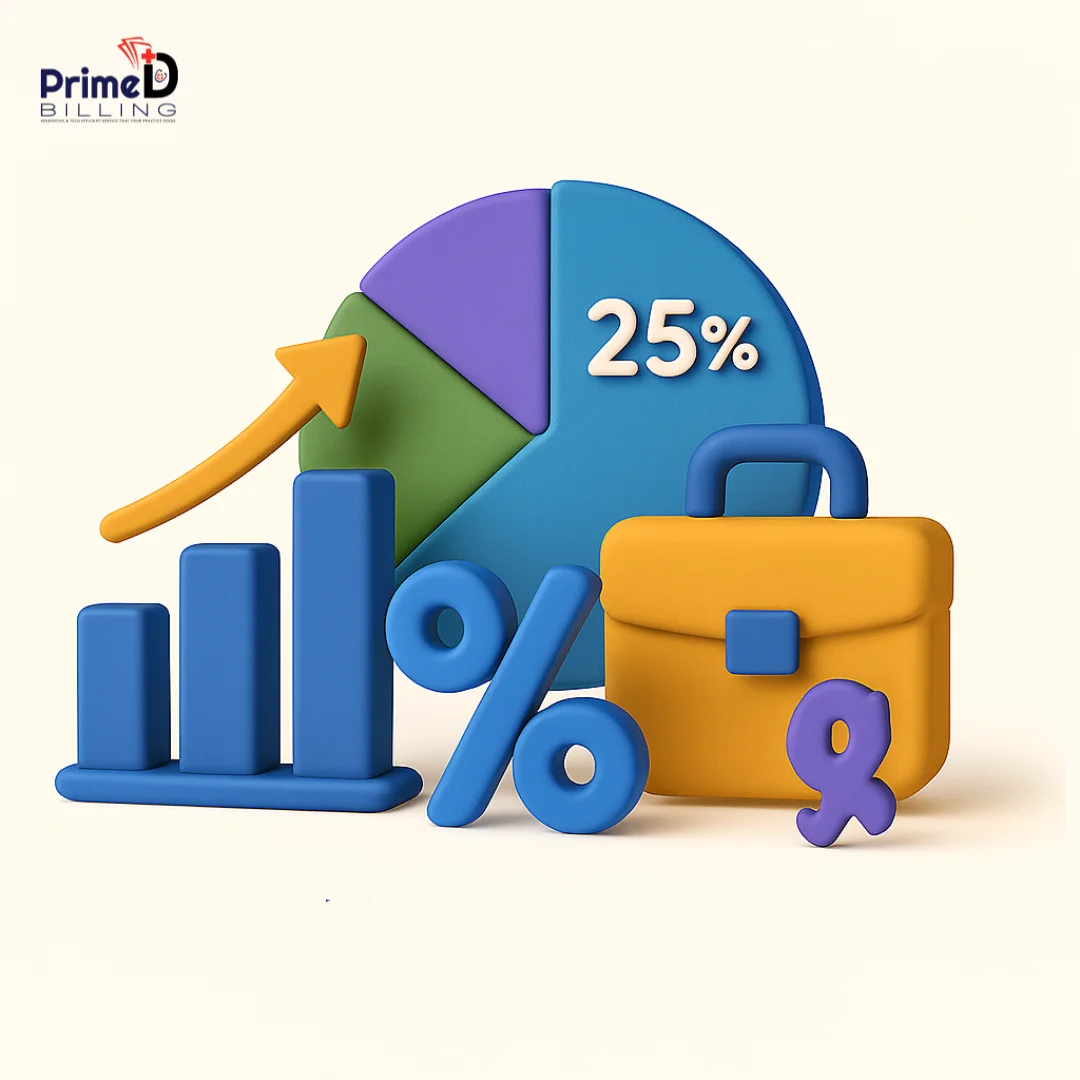 Creative graphic showing percentage model with charts and graphs
